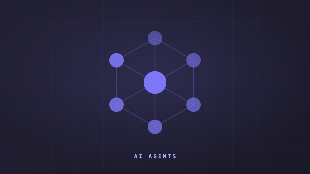 A mesh of connected nodes on Galileo14's violet background