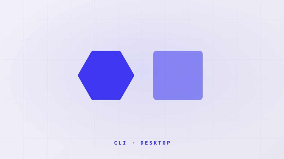 A hexagon and a square on Galileo14's violet background