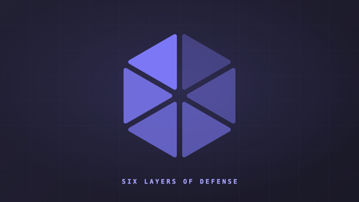 Hexagon split into six triangles on a Galileo14 violet background