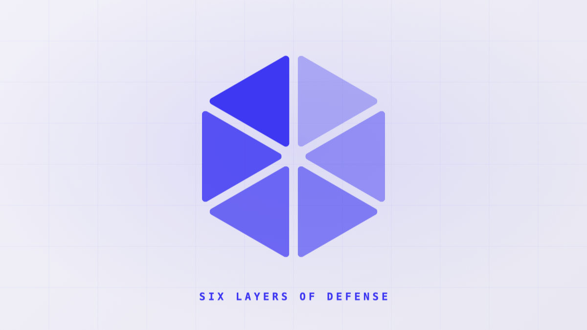 Hexagon split into six triangles on a Galileo14 violet background